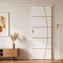 Ver imagem 1 de Porta Branca Friso 23 80x210cm + Kit de Correr Branco