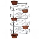 Ver imagem 1 de Suporte Ferro para Plantas Folhas 5 Vasos - Preto
