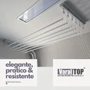 Ver imagem 3 de Varal De Teto Individual 120cm x 08 Varetas - Em Alumínio Branco