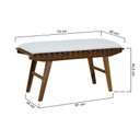 Ver imagem 2 de Banco Summer 70cm Madeira Maciça Imbuia - Stain Imbuia / Estofado Corano Bege