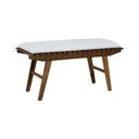 Ver imagem 1 de Banco Summer 70cm Madeira Maciça Imbuia - Stain Imbuia / Estofado Corano Bege