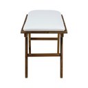 Ver imagem 5 de Banco Summer 70cm Madeira Maciça Imbuia - Stain Imbuia / Estofado Corano Bege
