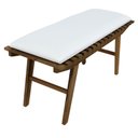 Ver imagem 4 de Banco Summer 70cm Madeira Maciça Imbuia - Stain Imbuia / Estofado Corano Bege