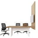 Ver imagem 3 de Mesa de Reunião Design Industrial 2,00 m com Caixa de Tomadas e Painel para TV F5 Office