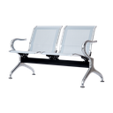 Ver imagem 1 de Cadeira Longarina Aeroporto Cromada 2 Lugares - Sala de espera