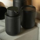 Ver imagem 4 de Kit Pote Porta Algodão Cotonete e Bandeja para Bancada Preto ou Organizador Banheiro