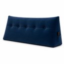 Ver imagem 1 de Almofada Decorativa Cabeceira Bella Encosto Apoio de Lombar 160cm Queen Suede Azul Marinho - Monari