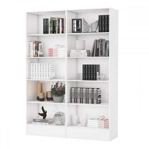 Estante para Livros Duda 8 Prateleiras Branco - Carioca Móveis