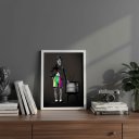 Ver imagem 3 de Quadro Decor Retrô Charlie Chaplin Tv 24x18cm Mold Preta