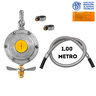 Kit Instalação Gás Registro Aliança 2kg e Mangueira Aço 1,0m - 2