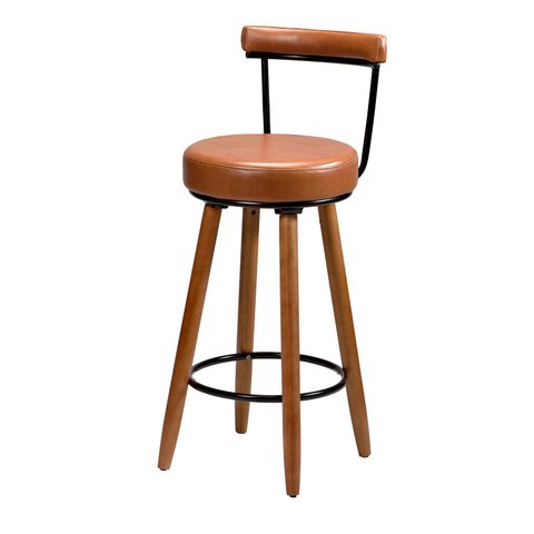 Kit 3 Banquetas Alta 60cm Giratória c/ Encosto 4 Pés Ilha Gourmet Balcão Bancada Corino Amarula