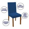 Kit 6 Cadeiras De Jantar Azul Marinho Base Madeira Azul - 2