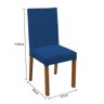 Kit 6 Cadeiras De Jantar Azul Marinho Base Madeira Azul - 3
