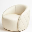 Ver imagem 3 de Poltrona Decorativa Fixa 87cm Hermon Courino Off White- Sallar Home