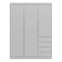 Ver imagem 1 de Guarda Roupa Infantil Pérola 3 Portas Giratórias 4 Gavetas MDF Cinza 165cm Phoenix Baby