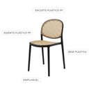 Ver imagem 3 de Cadeira para Mesa de Jantar Maya Plástico Pp Preto/palha - Sallar Home
