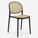 Ver imagem 1 de Cadeira para Mesa de Jantar Maya Plástico Pp Preto/palha - Sallar Home