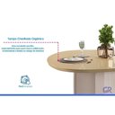 Ver imagem 6 de Conjunto: Mesa Sala Jantar Chanel C/ Tampo Madeirado C/ Vidro Orgânico 136x136cm e 6 Cadeiras Sofia