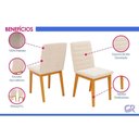 Ver imagem 2 de Conjunto: Mesa Sala Jantar Chanel C/ Tampo Madeirado C/ Vidro Orgânico 136x136cm e 6 Cadeiras Sofia