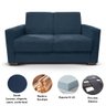 Sofá Estofado 2 Lugares Sala Estar Recepção Lavínia Suede Cor:azul Marinho - 3