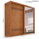 Ver imagem 3 de Guarda-Roupa Casal 2 Portas de Correr com Espelho 3 Gavetas MDF Pietro Laranja/Rubi
