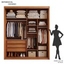 Ver imagem 7 de Guarda-Roupa Casal 2 Portas de Correr com Espelho 3 Gavetas MDF Pietro Laranja/Rubi