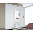 Ver imagem 1 de Guarda Roupa Casal 8 Portas e 4 Gavetas C/ Espelho Nápoles Branco - Santos Andirá