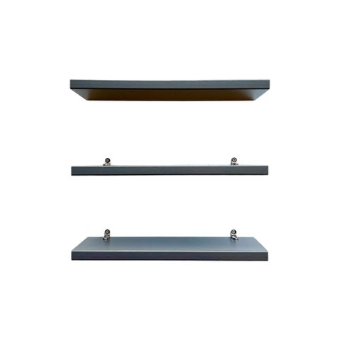 Kit 3 Prateleiras 100% MDF cor GRAFITTI 30x10x1,5cm + Suporte de instalação