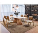Ver imagem 1 de Sala de Jantar Moderna Madeira Maciça 6 Cadeiras 2,0x1,0m - Opala - Harmonia Salas