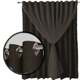 Cortina Quarto para Sala e Blecaute Lea 3,80 X 2,40 Marrom - 3