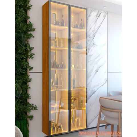 Conjunto Torre Cristaleira 2 Portas Reflecta com Led Matiz