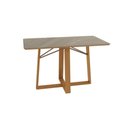 Ver imagem 1 de Mesa de Sala Jantar Elma Premium Madeira Maciça C/ Tampo Madeirado C/ Vidro 160x90cm Carvalho/