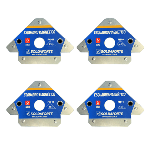 Esquadro Magnetico 50kg 4 Peças Industrial - Soldaforte