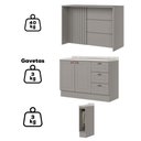 Ver imagem 5 de Bancada e Balcao Gourmet 146 Cm Ce817 Americana Cinza Calcare Henn