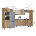 Ver imagem 4 de Cozinha Completa Dinamarca 17 Portas 2 Gavetas com Vidro Castani - Indékes