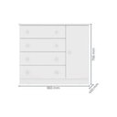 Ver imagem 3 de Cômoda Sapateira Infantil 1 Porta 4 Gavetas Doce Sonho Qmovi Branco