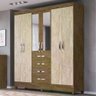 Guarda Roupa Casal 6 Portas C/Espelho Avelã Castanho - 1