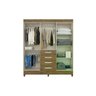 Guarda Roupa Casal 6 Portas C/Espelho Avelã Castanho - 2