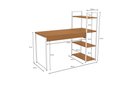 Ver imagem 3 de Mesa Escritório Desk com 3 Prateleiras Canela/branco