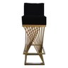 Kit 02 Banquetas Luma Base de Ferro Sued Preto - D'classe Decor - 2