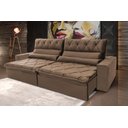 Ver imagem 2 de Sofá Retrátil/reclinável França 210cm Suede Velut com Molas no Assento - King House