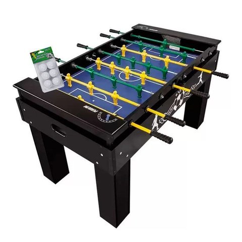 Mesa Pebolim Totó Cor Preta 1080 Klopf + 6 Bolinhas