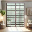Ver imagem 2 de Porta Correr c/Trav.4F.Móv.210x240 Elite c/Fecho Aut.V.Lis.Marrom Corten Brimak
