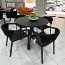 Ver imagem 2 de Mesa para Jardim com Tampo Ripado em Alumínio Preto