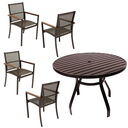 Ver mais imagens de Jogo Conjunto de Mesa Aluminio 4 Cadeiras Marrom para Piscina Jardim