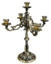 Ver imagem 1 de Candelabro Castiçal 5 Velas Menorah 36 Cm Bronze Decoração