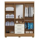 Ver imagem 3 de Guarda Roupa Solteiro Paris 2045150 com Armário Multiuso 2 Portas New 2000192 e Cômoda Sapateira 201