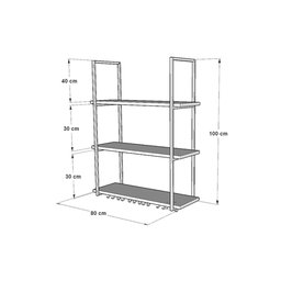Prateleira Estilo Industrial Suspensa Teto Cozinha Nicho Denver 80cm - Preto/freijó - 3