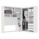 Ver imagem 2 de Guarda-Roupa Ponte Casal 6 Portas 5 Gavetas 7 Nichos Compacto Paris - Santos Andirá - Branco