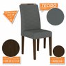 Mesa de Jantar com Vidro Suiça 4 Cadeiras Imbuia/preto/cinza - M.a Imbuia/preto/suede Cinza - 4